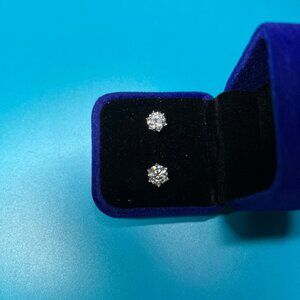 2ct Moissanite stud 18kt gold plated 6 prong studs